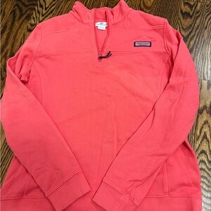 Vineyard Vines Coral Half-Zip Pullover men or women